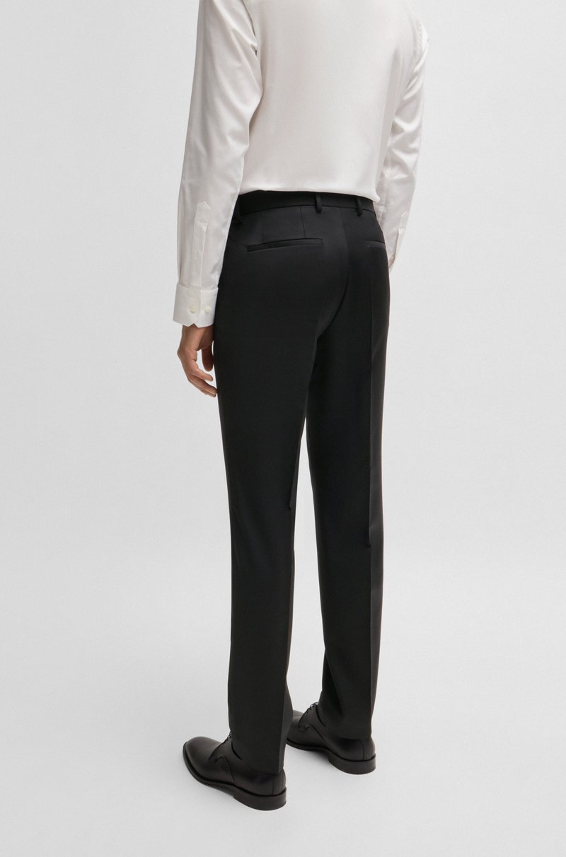 Hugo Boss Pantalones Regular Fit En Sarga De Lana Virgen