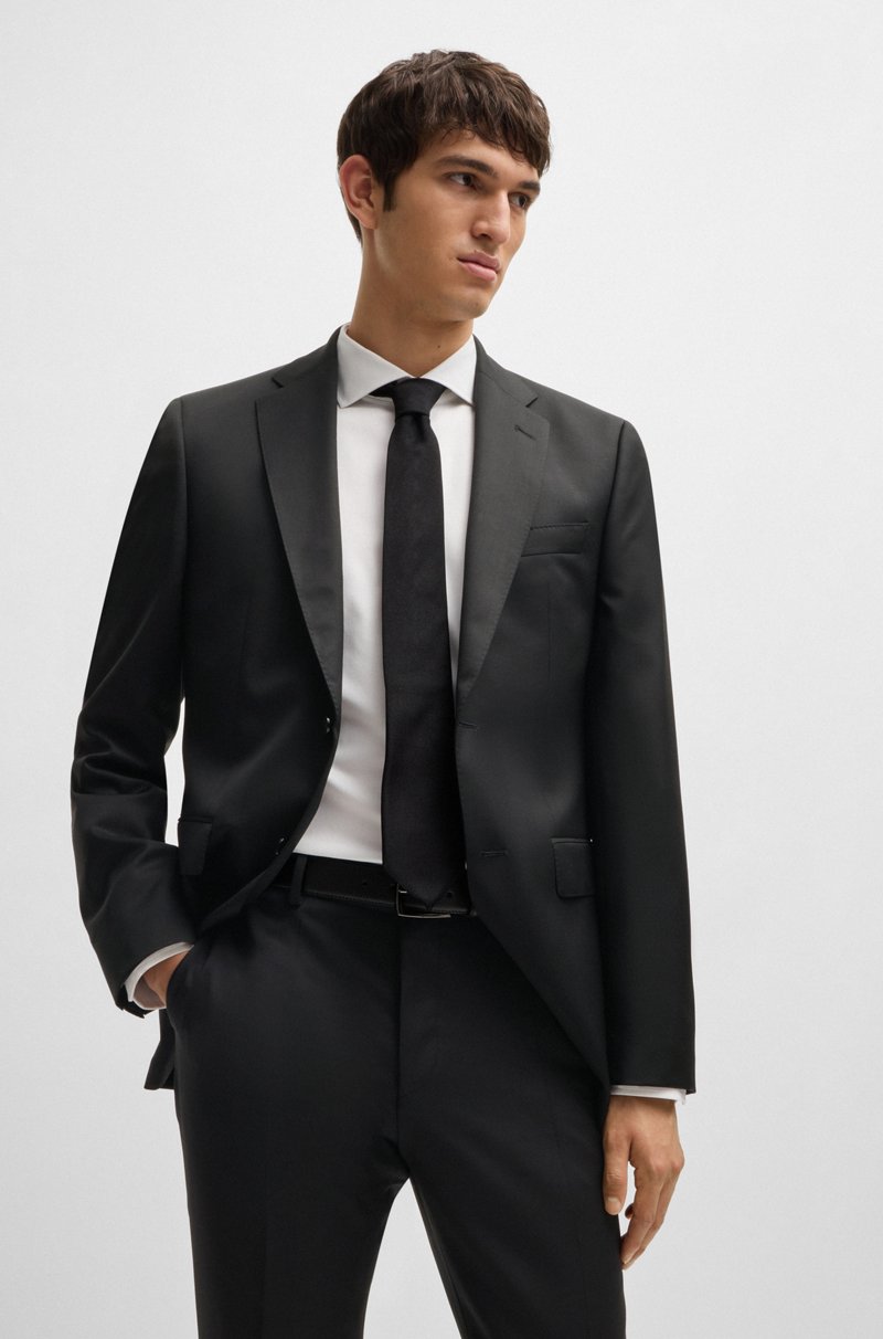 Hugo Boss Pantalones Regular Fit En Sarga De Lana Virgen