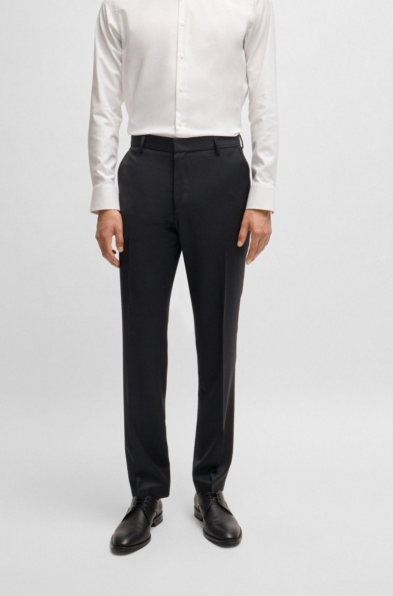 Hugo Boss Pantalones regular fit en sarga de lana virgen