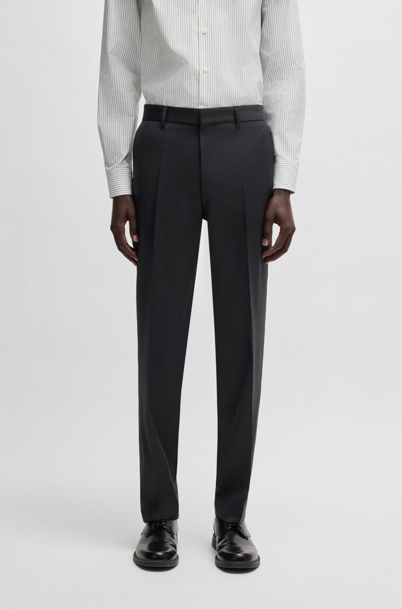 Hugo Boss Pantalones regular fit en sarga de lana virgen