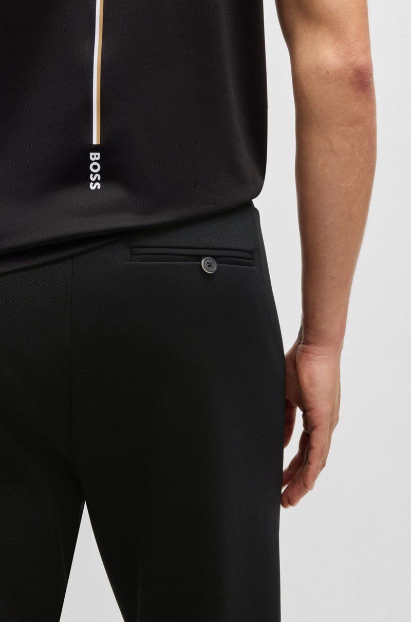 Hugo Boss Pantalones Regular Fit En Tejido De Gabardina Elástico Con Detalle De Logo