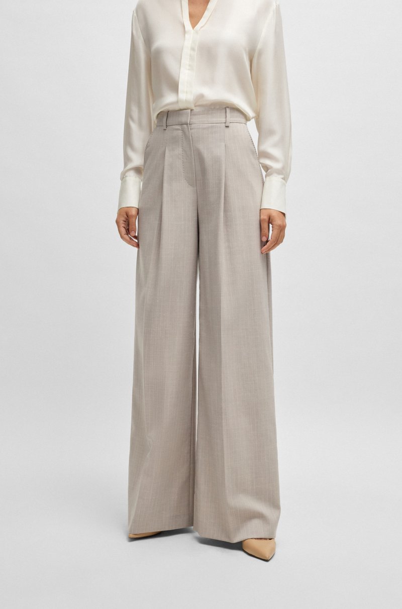 Hugo Boss Pantalones regular fit en tejido italiano con seda