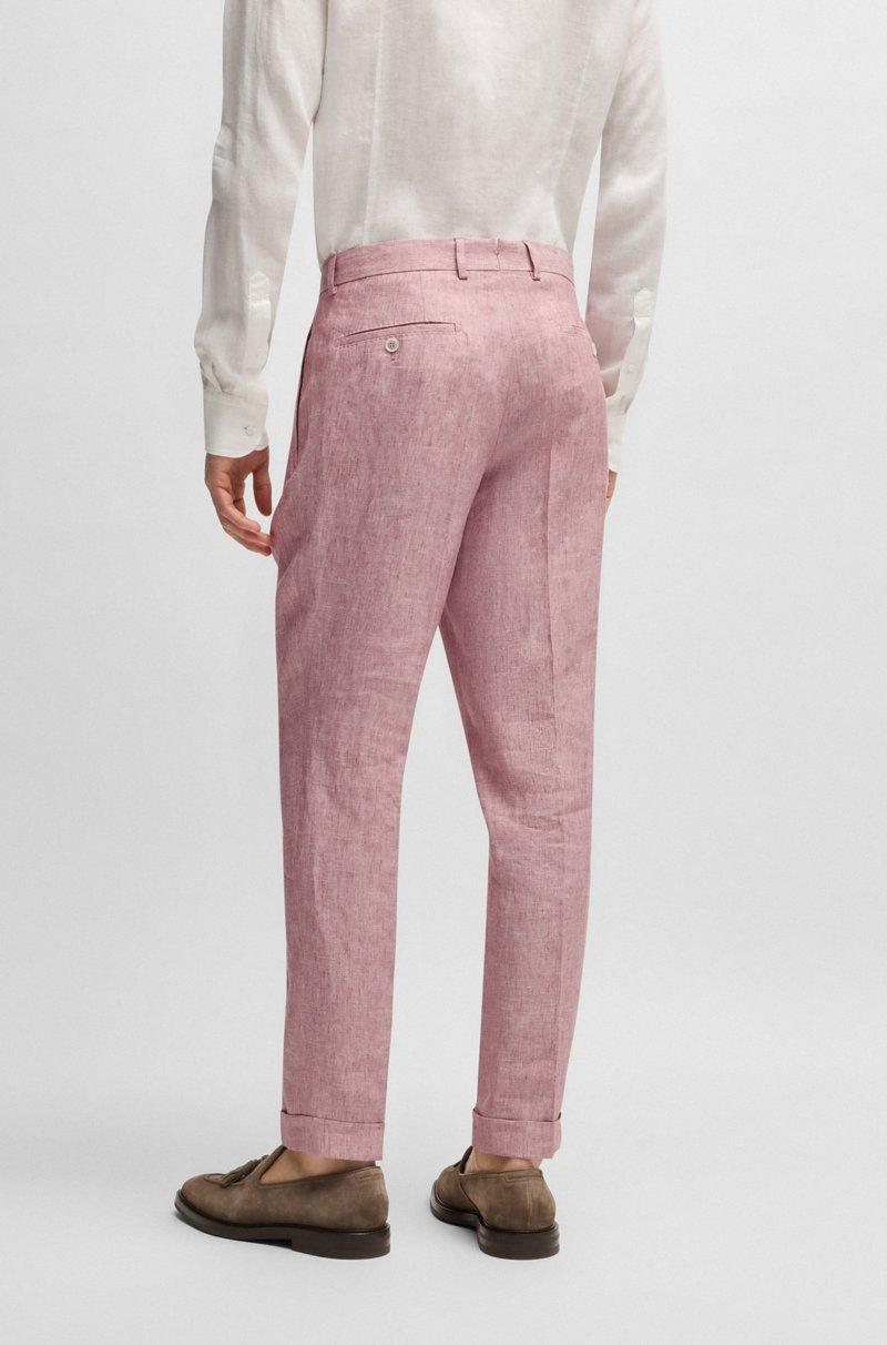 Hugo Boss Pantalones Regular Fit Estampados De Lino