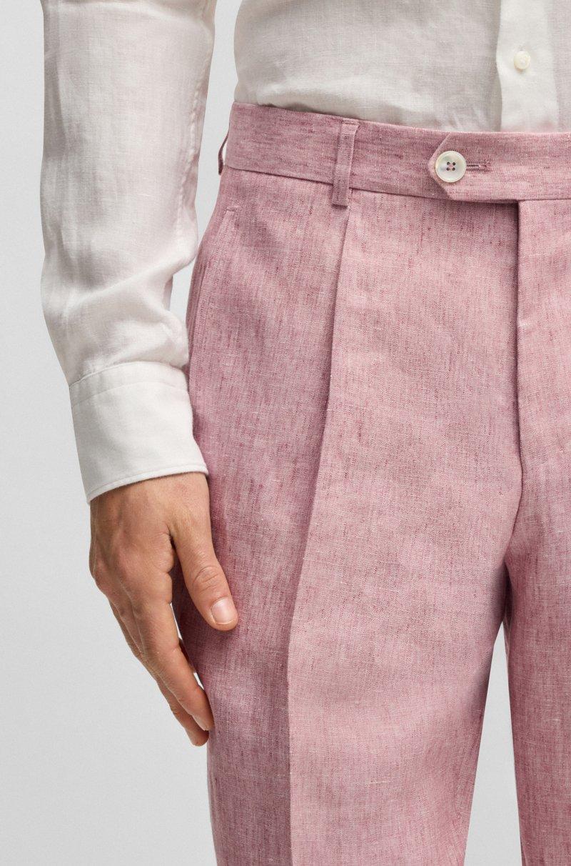Hugo Boss Pantalones Regular Fit Estampados De Lino