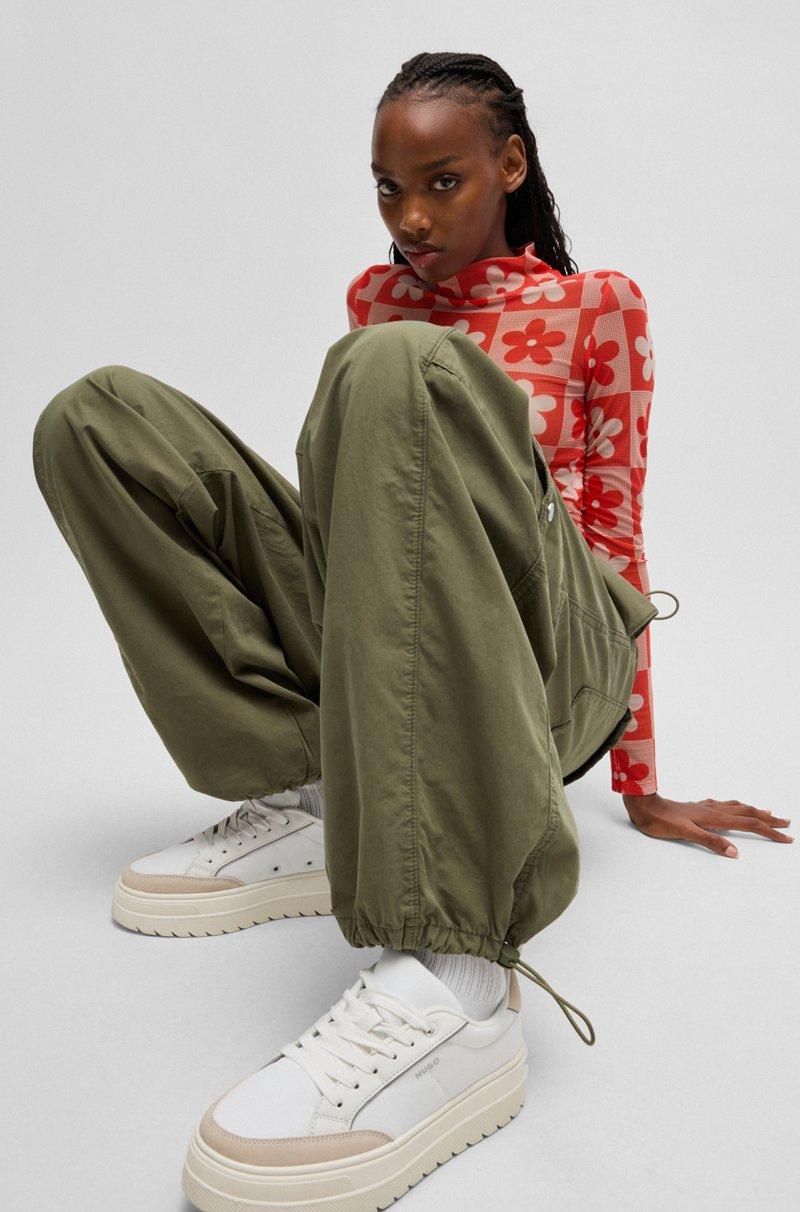 Hugo Boss Pantalones Relaxed Fit De Estilo Paracaídas En Popelín De Algodón