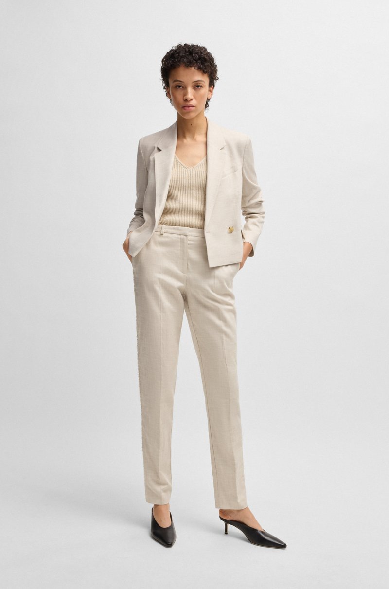 Hugo Boss Pantalones Relaxed Fit De Tejido Elástico Jaspeado