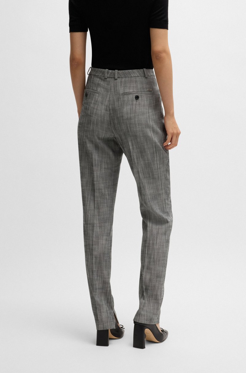 Hugo Boss Pantalones Relaxed Fit De Tejido Sharkskin Elástico Jaspeado