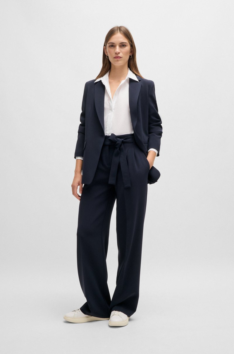 Hugo Boss Pantalones Relaxed Fit En Crepé Japonés Resistente A Las Arrugas