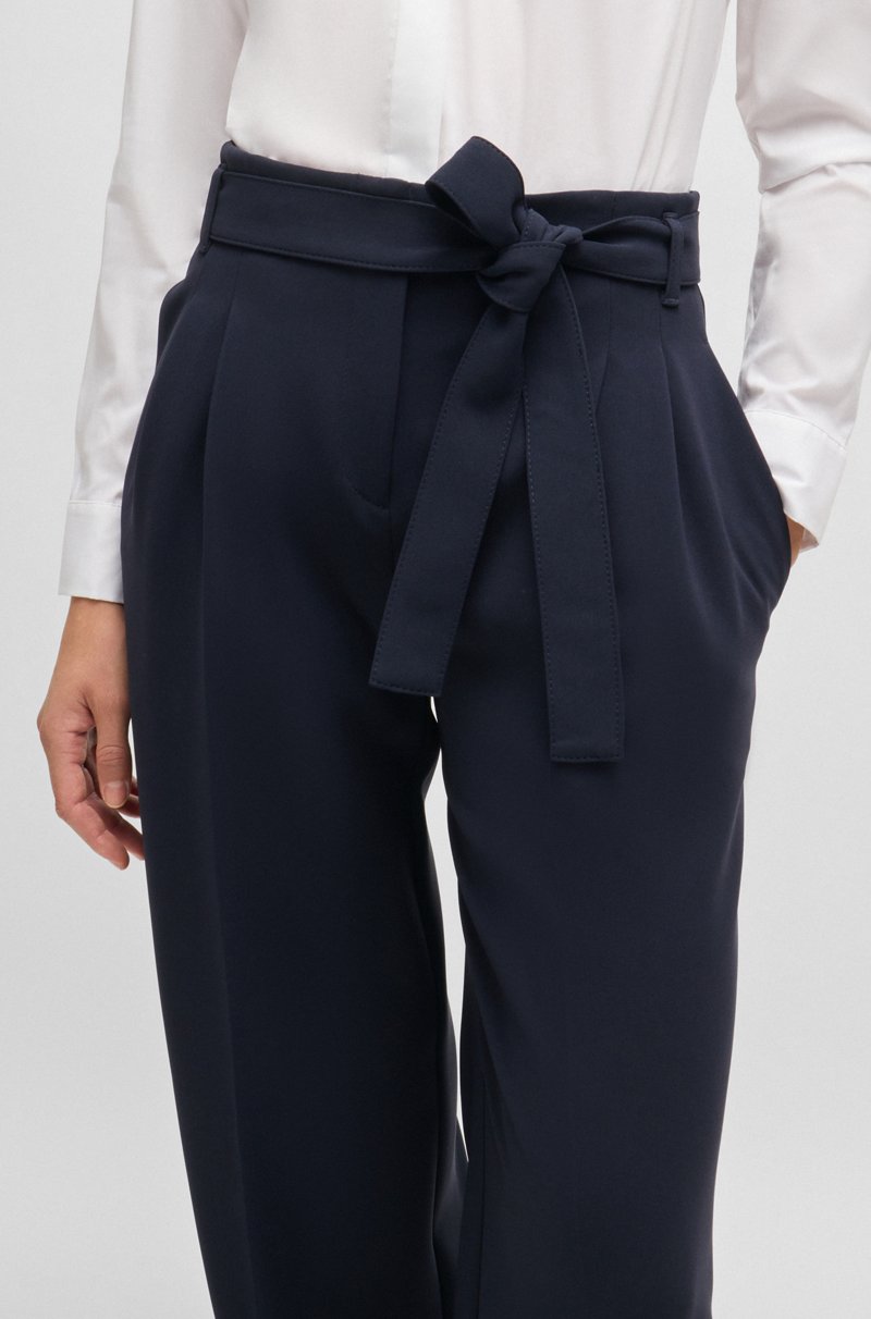 Hugo Boss Pantalones Relaxed Fit En Crepé Japonés Resistente A Las Arrugas