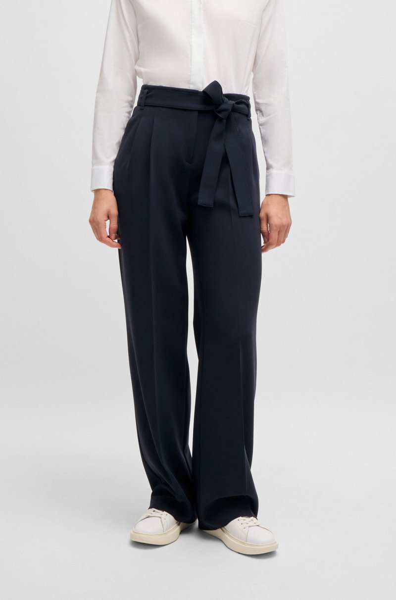 Hugo Boss Pantalones relaxed fit en crepé japonés resistente a las arrugas