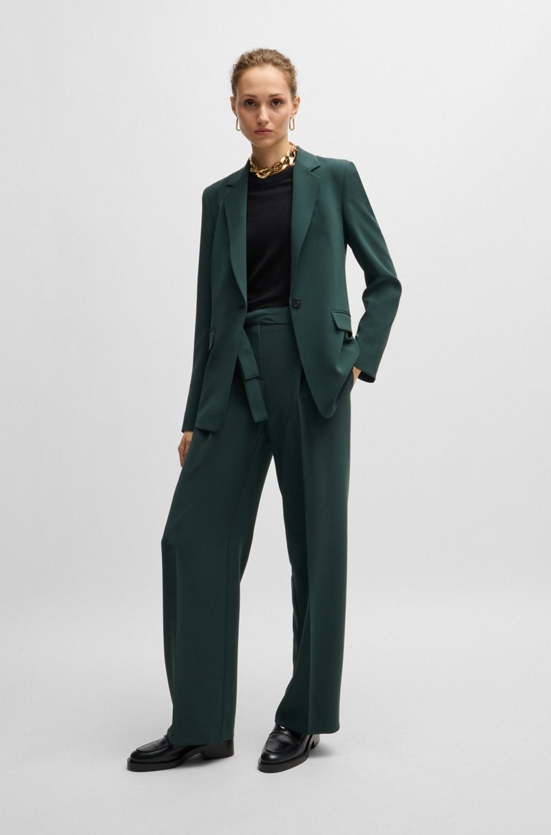 Hugo Boss Pantalones Relaxed Fit En Crepé Japonés Resistente A Las Arrugas