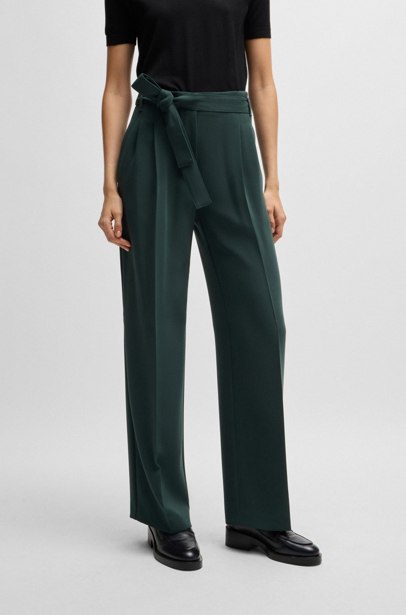 Hugo Boss Pantalones relaxed fit en crepé japonés resistente a las arrugas