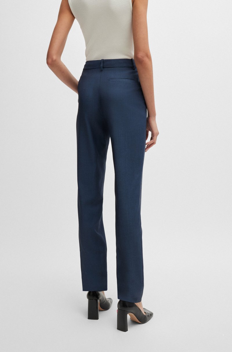 Hugo Boss Pantalones Relaxed Fit En Sarga De Lana Virgen Con Efecto Denim