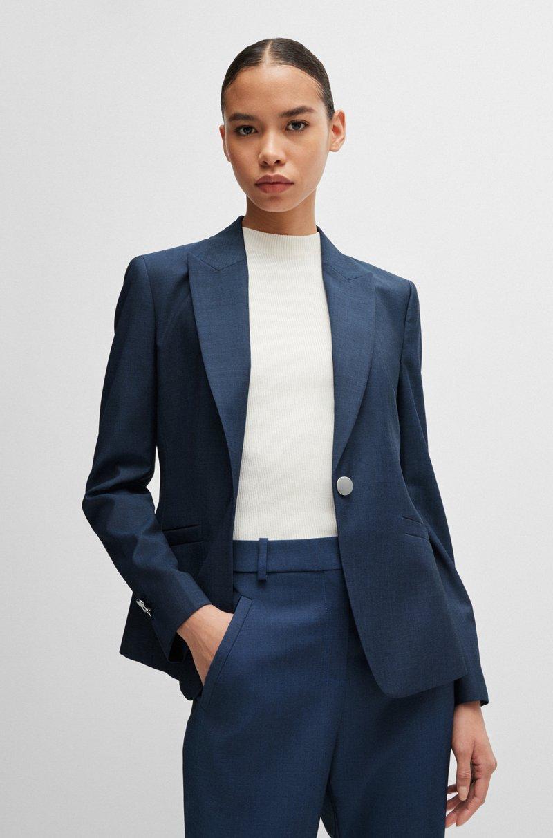Hugo Boss Pantalones Relaxed Fit En Sarga De Lana Virgen Con Efecto Denim
