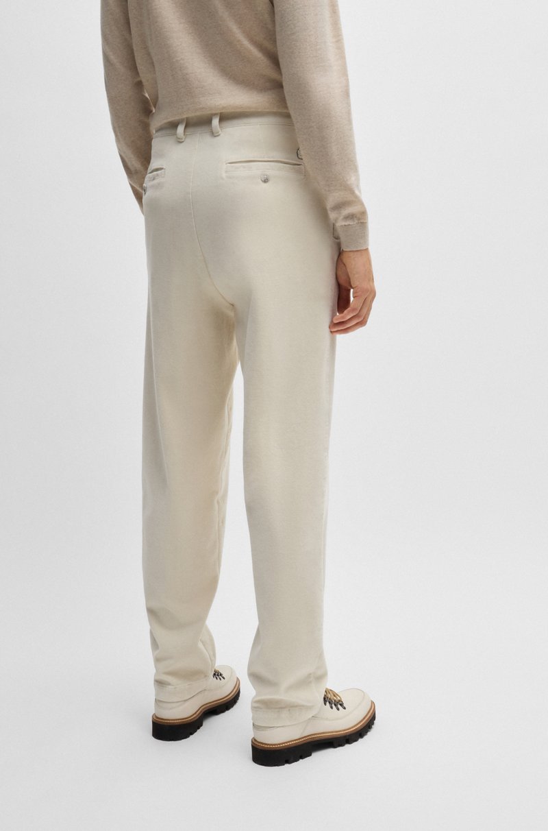 Hugo Boss Pantalones Relaxed Fit En Terciopelo De Algodón Elástico