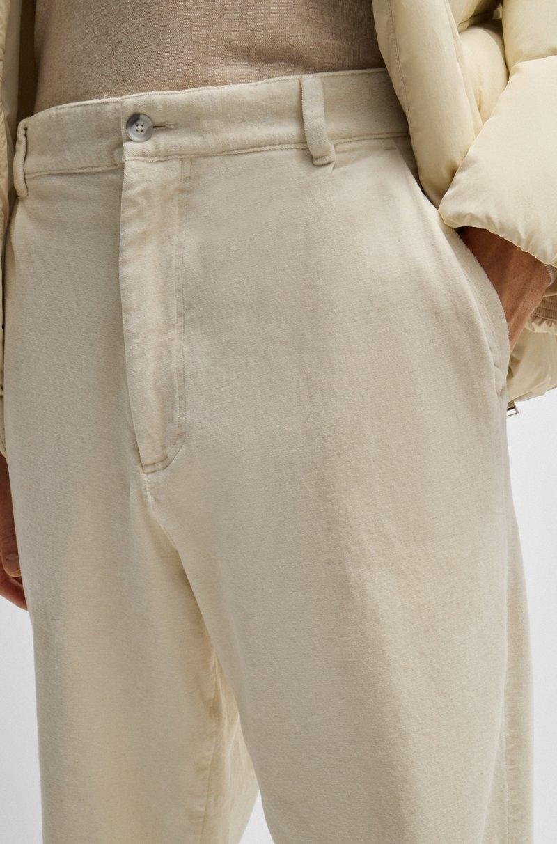 Hugo Boss Pantalones Relaxed Fit En Terciopelo De Algodón Elástico
