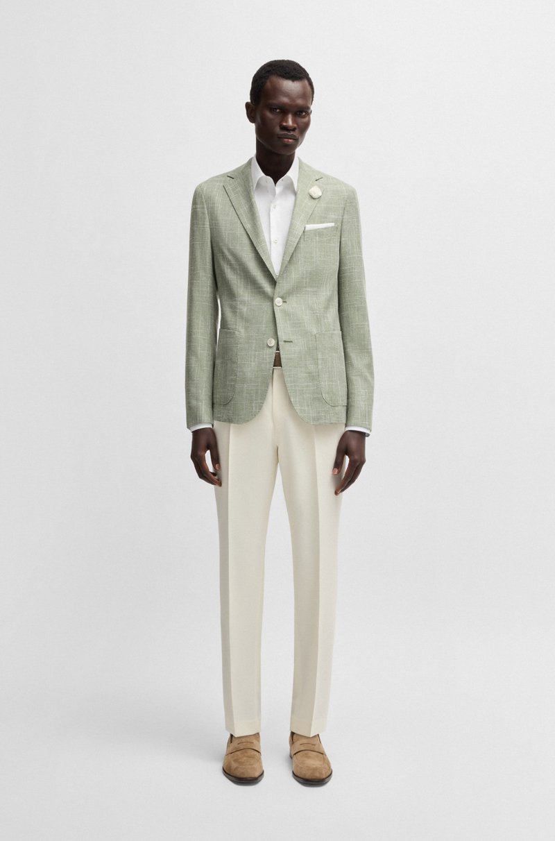 Hugo Boss Pantalones Relaxed Fit Lavables En Sarga Elástica Con Lana