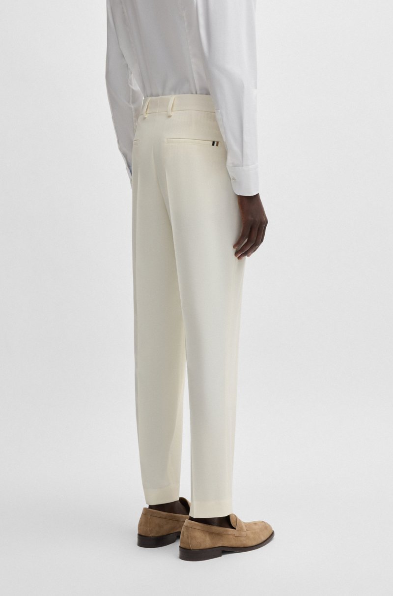 Hugo Boss Pantalones Relaxed Fit Lavables En Sarga Elástica Con Lana