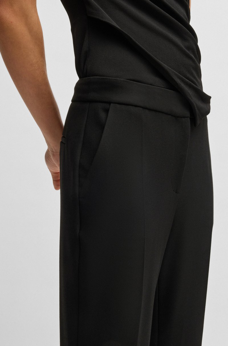 Hugo Boss Pantalones Slim Fit Con Pernera Acampanada