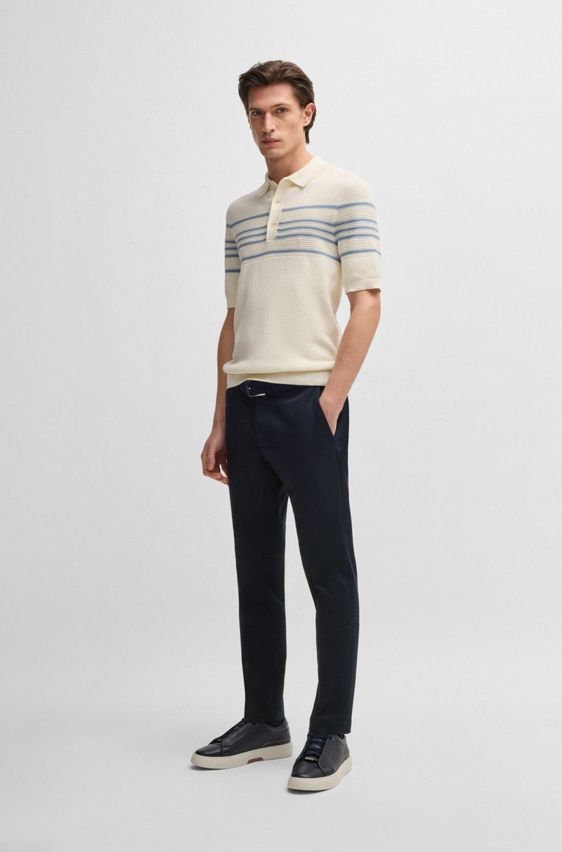 Hugo Boss Pantalones Slim Fit De Algodón Cashmere Y Elástico
