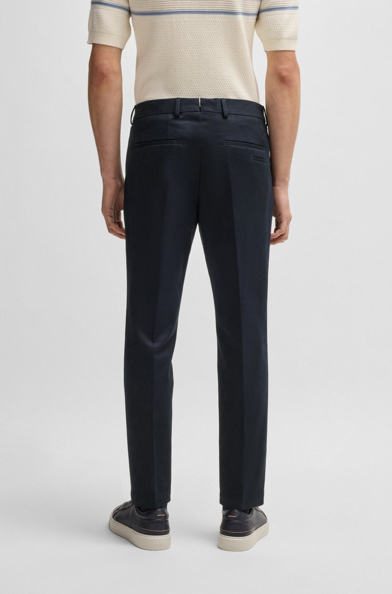 Hugo Boss Pantalones Slim Fit De Algodón Cashmere Y Elástico