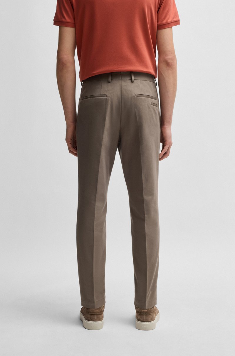 Hugo Boss Pantalones Slim Fit De Algodón Cashmere Y Elástico