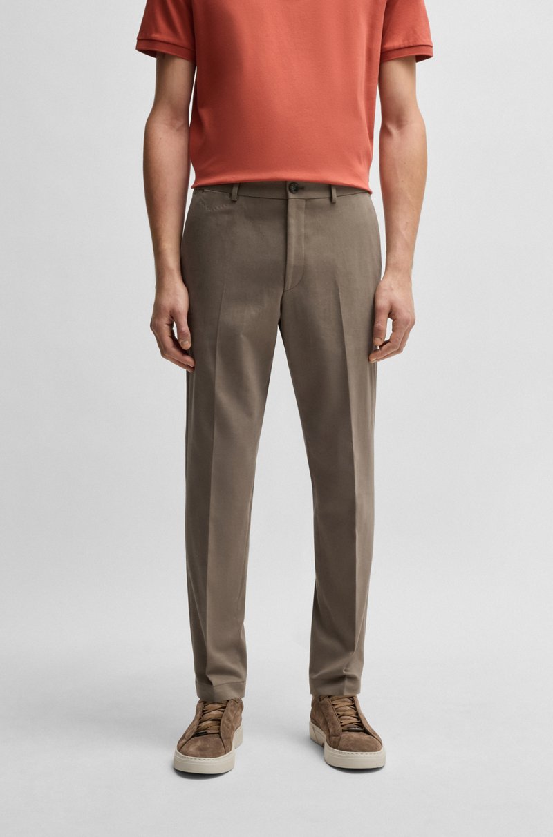 Hugo Boss Pantalones slim fit de algodón cashmere y elástico