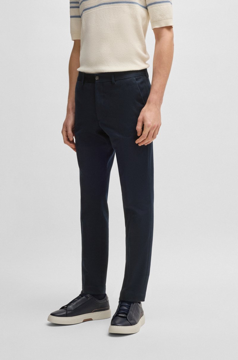 Hugo Boss Pantalones slim fit de algodón cashmere y elástico