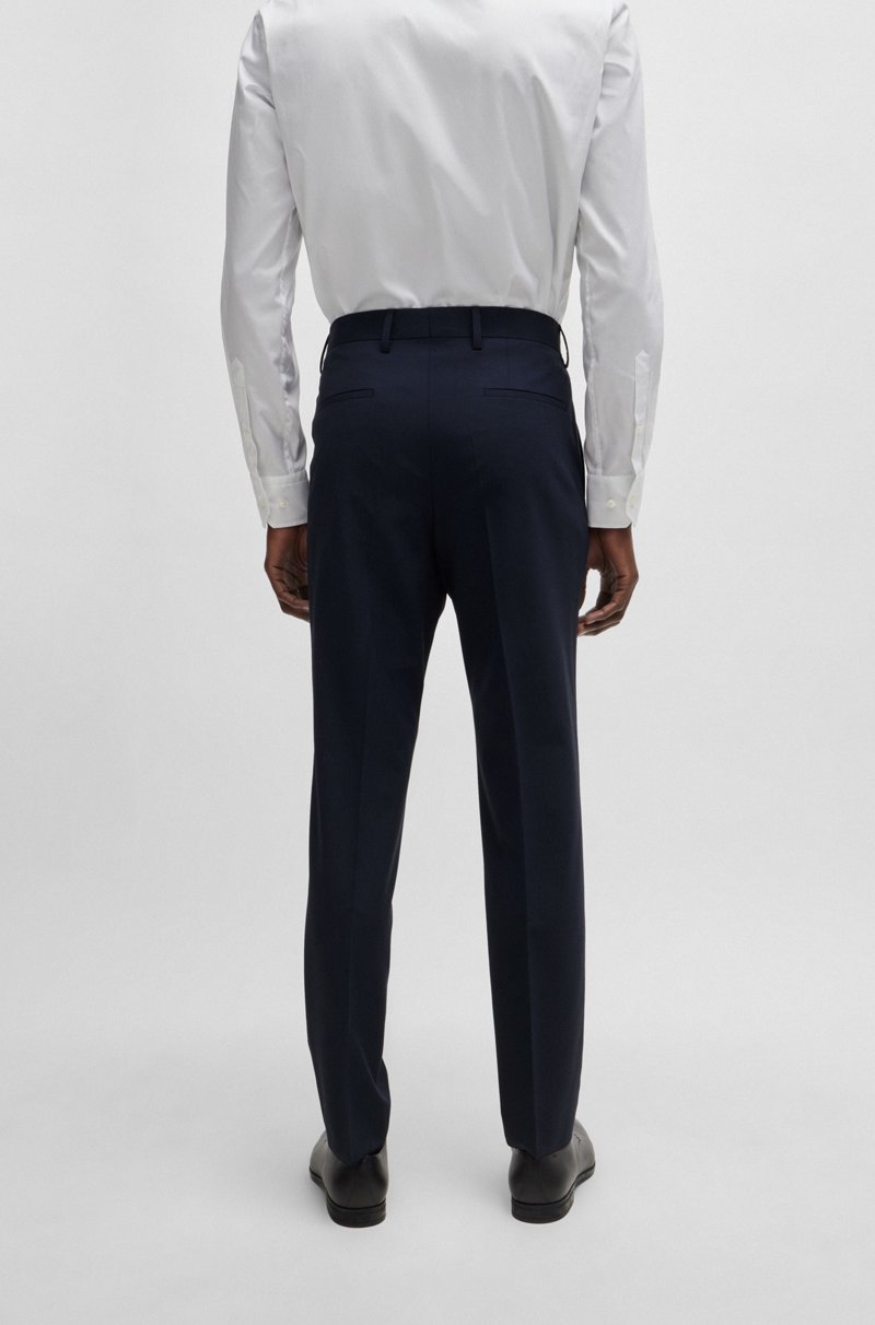 Hugo Boss Pantalones Slim Fit De Lana Virgen Elástica