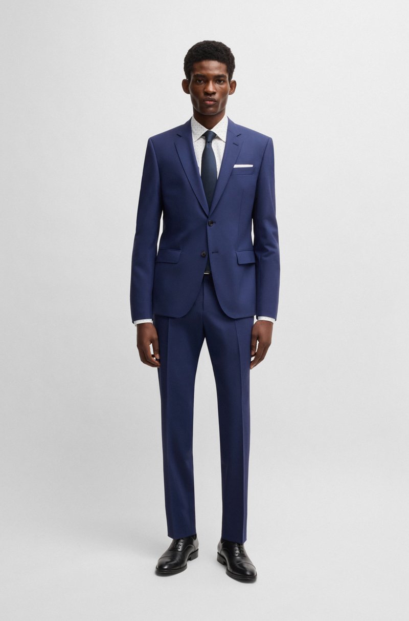 Hugo Boss Pantalones Slim Fit De Lana Virgen Elástica
