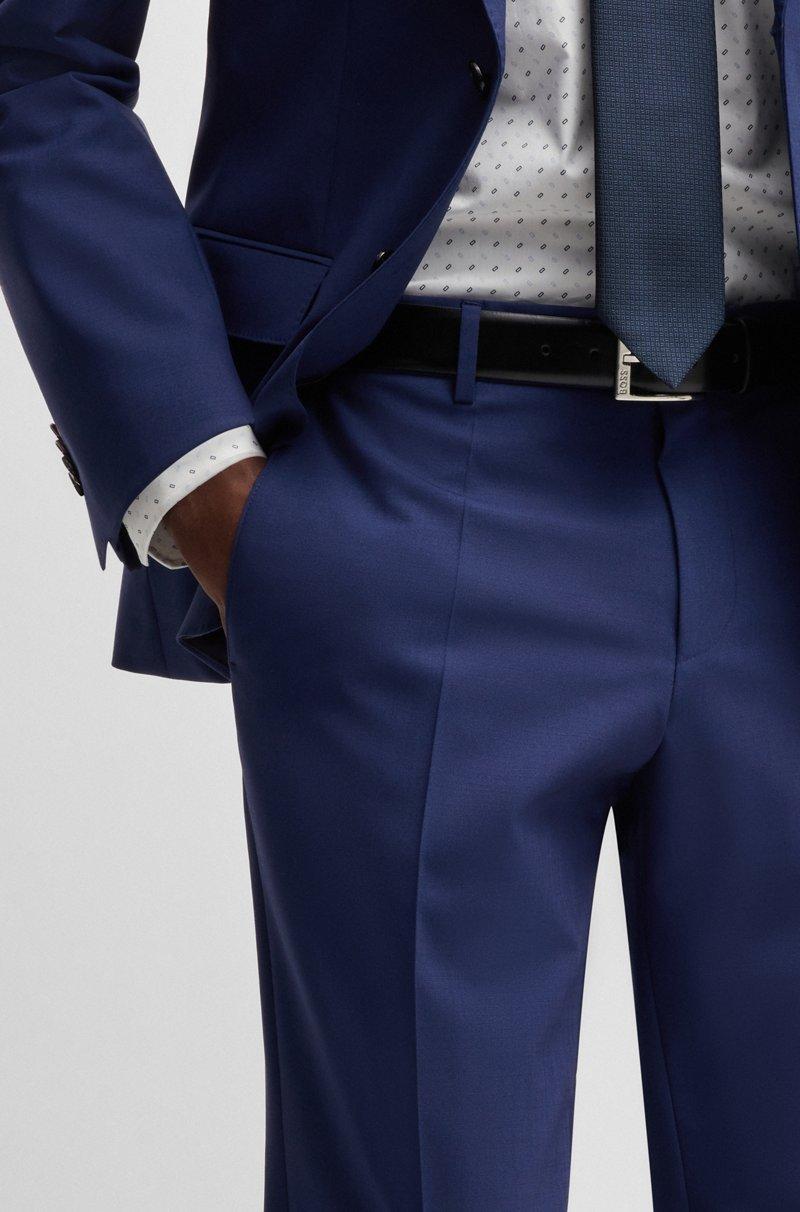 Hugo Boss Pantalones Slim Fit De Lana Virgen Elástica