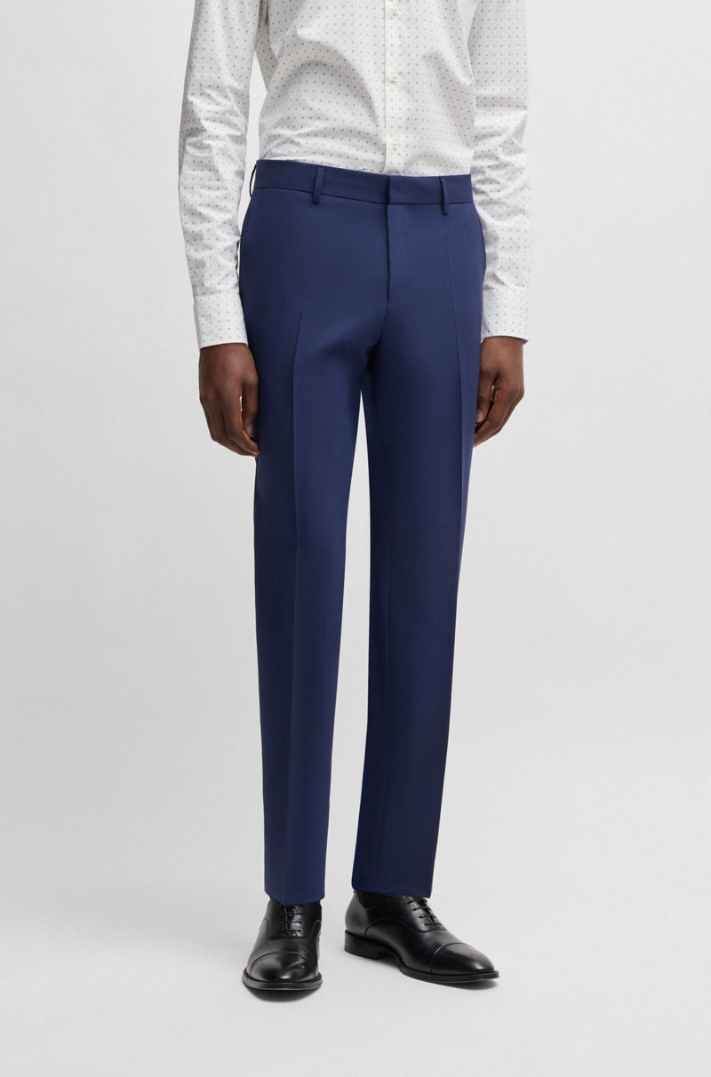 Hugo Boss Pantalones slim fit de lana virgen elástica