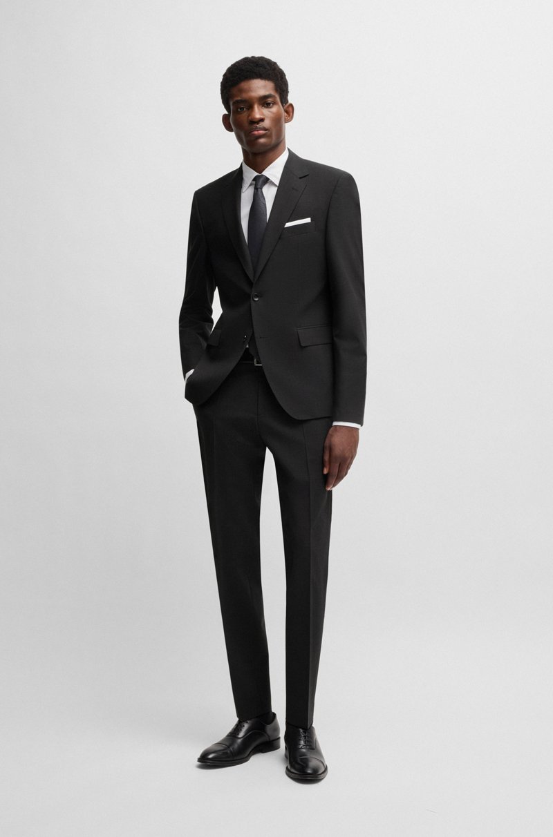Hugo Boss Pantalones Slim Fit De Lana Virgen Elástica