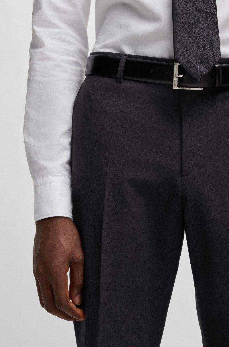 Hugo Boss Pantalones Slim Fit De Lana Virgen Elástica