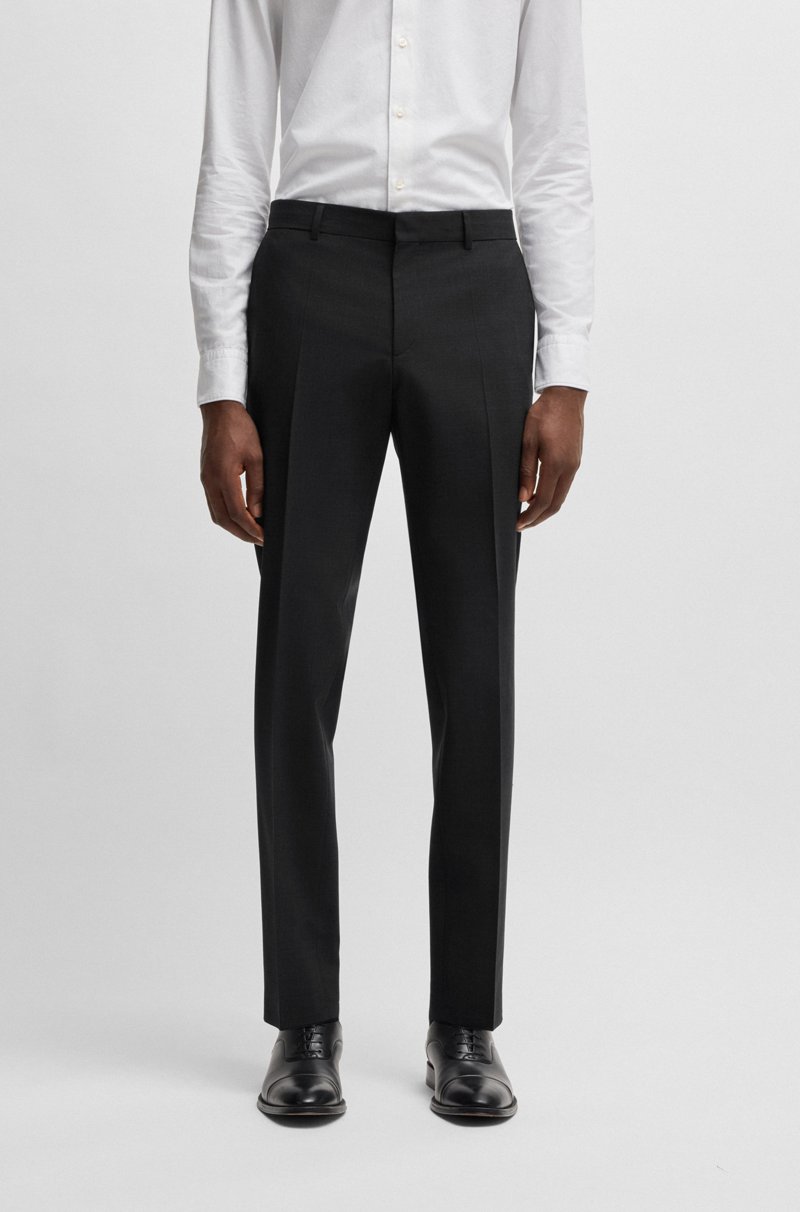 Hugo Boss Pantalones slim fit de lana virgen elástica