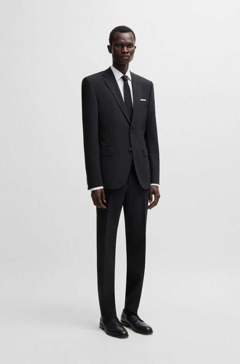 Hugo Boss Pantalones Slim Fit De Lana Virgen Elástica