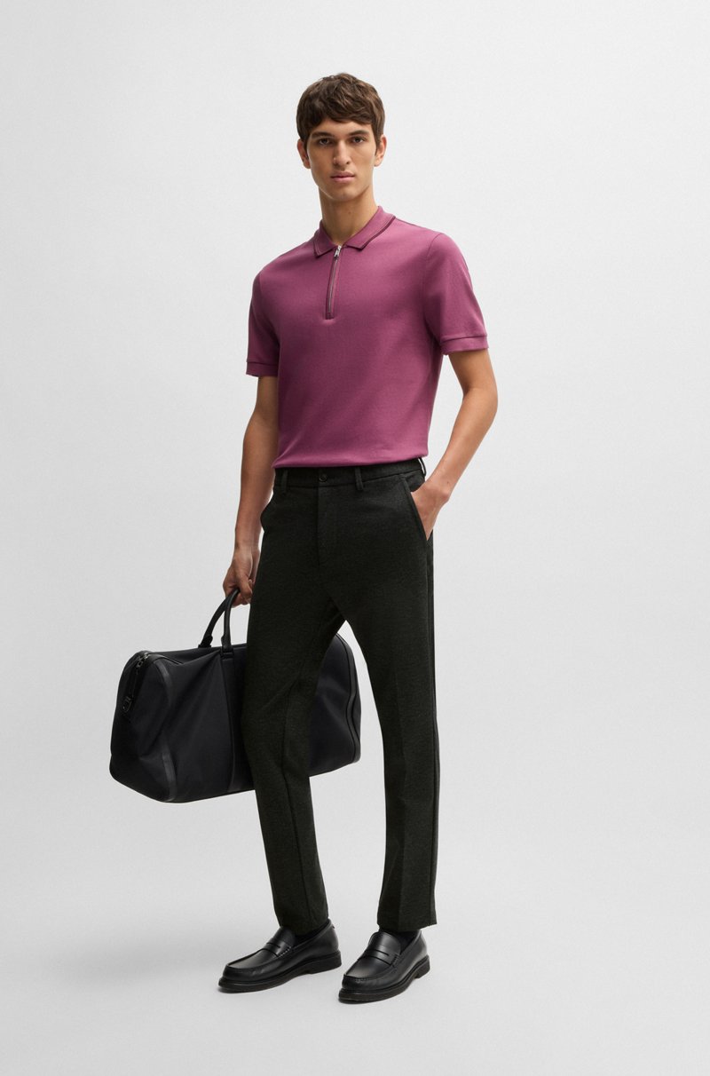 Hugo Boss Pantalones Slim Fit De Punto Elástico Con Acabado Jaspeado