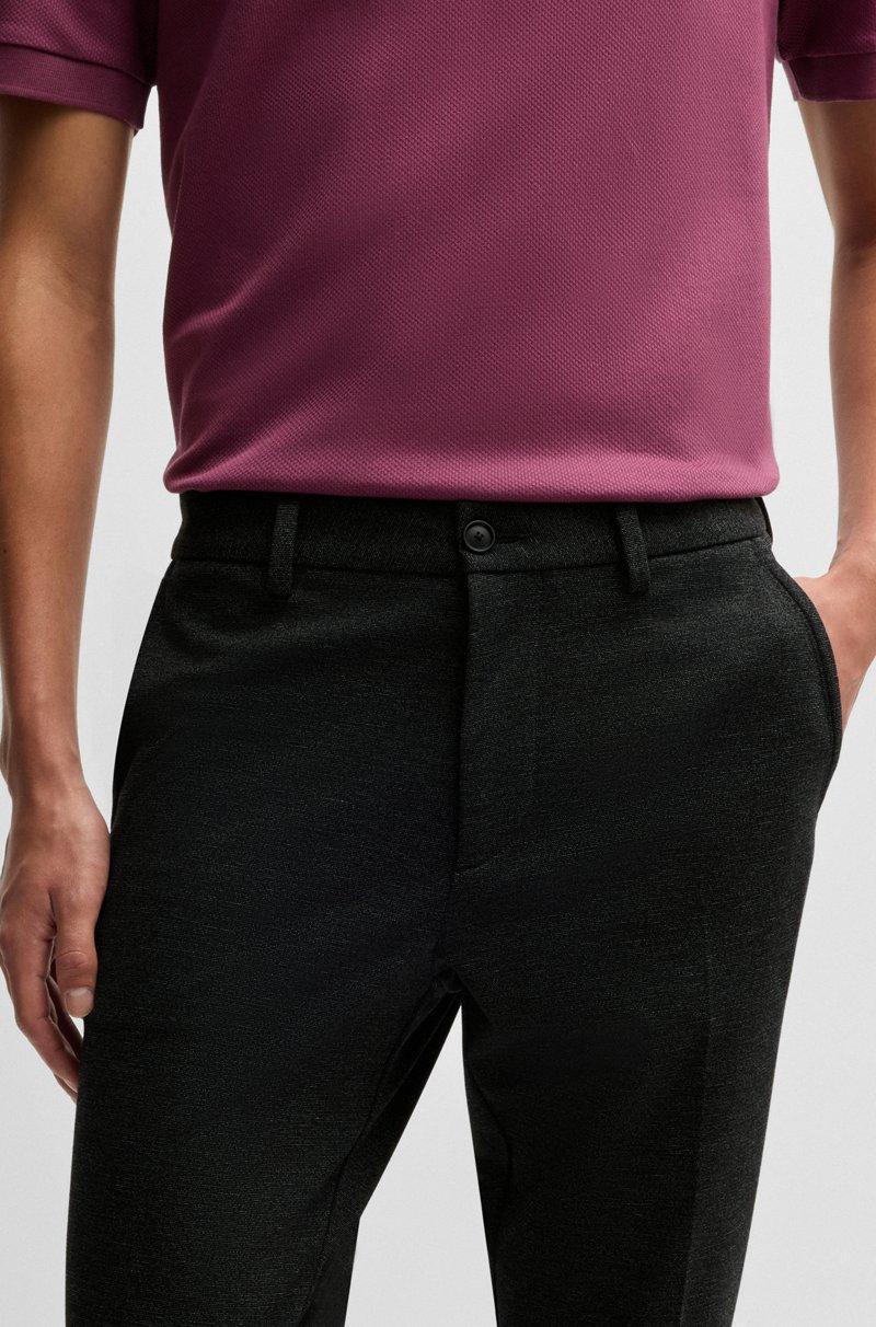 Hugo Boss Pantalones Slim Fit De Punto Elástico Con Acabado Jaspeado