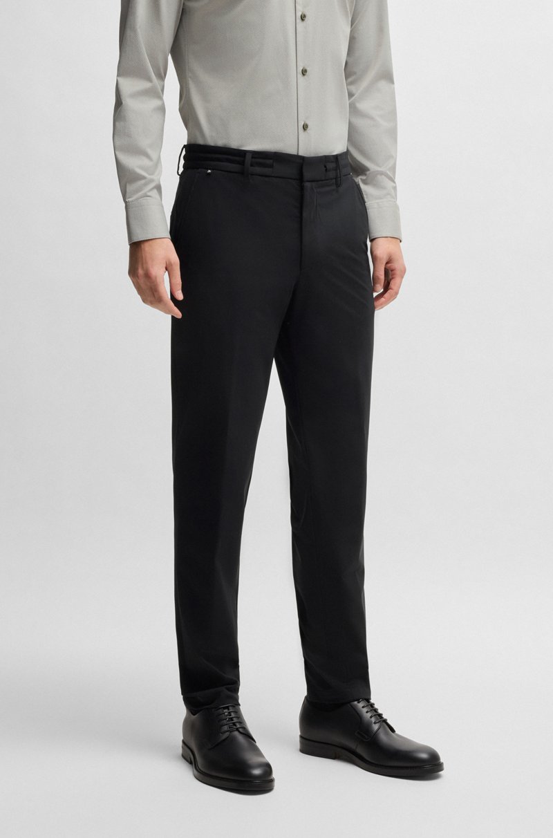 Hugo Boss Pantalones slim fit de punto técnico elástico