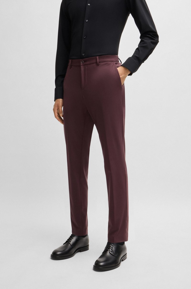 Hugo Boss Pantalones slim fit de punto técnico elástico
