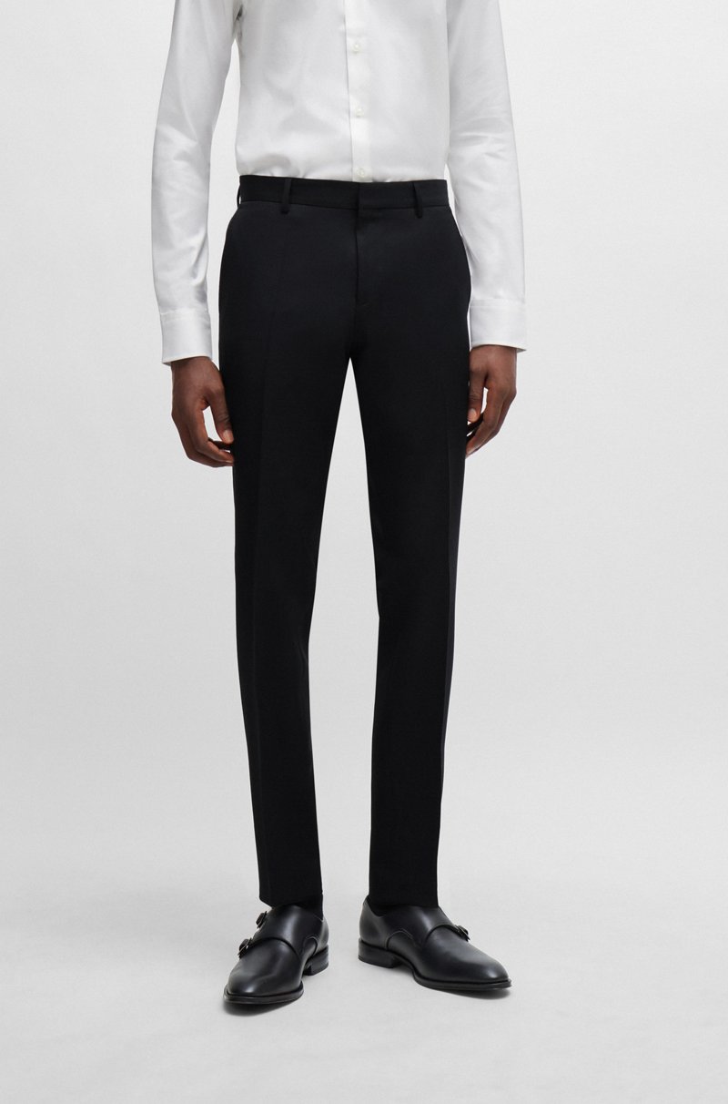 Hugo Boss Pantalones Slim Fit De Sarga De Lana Virgen