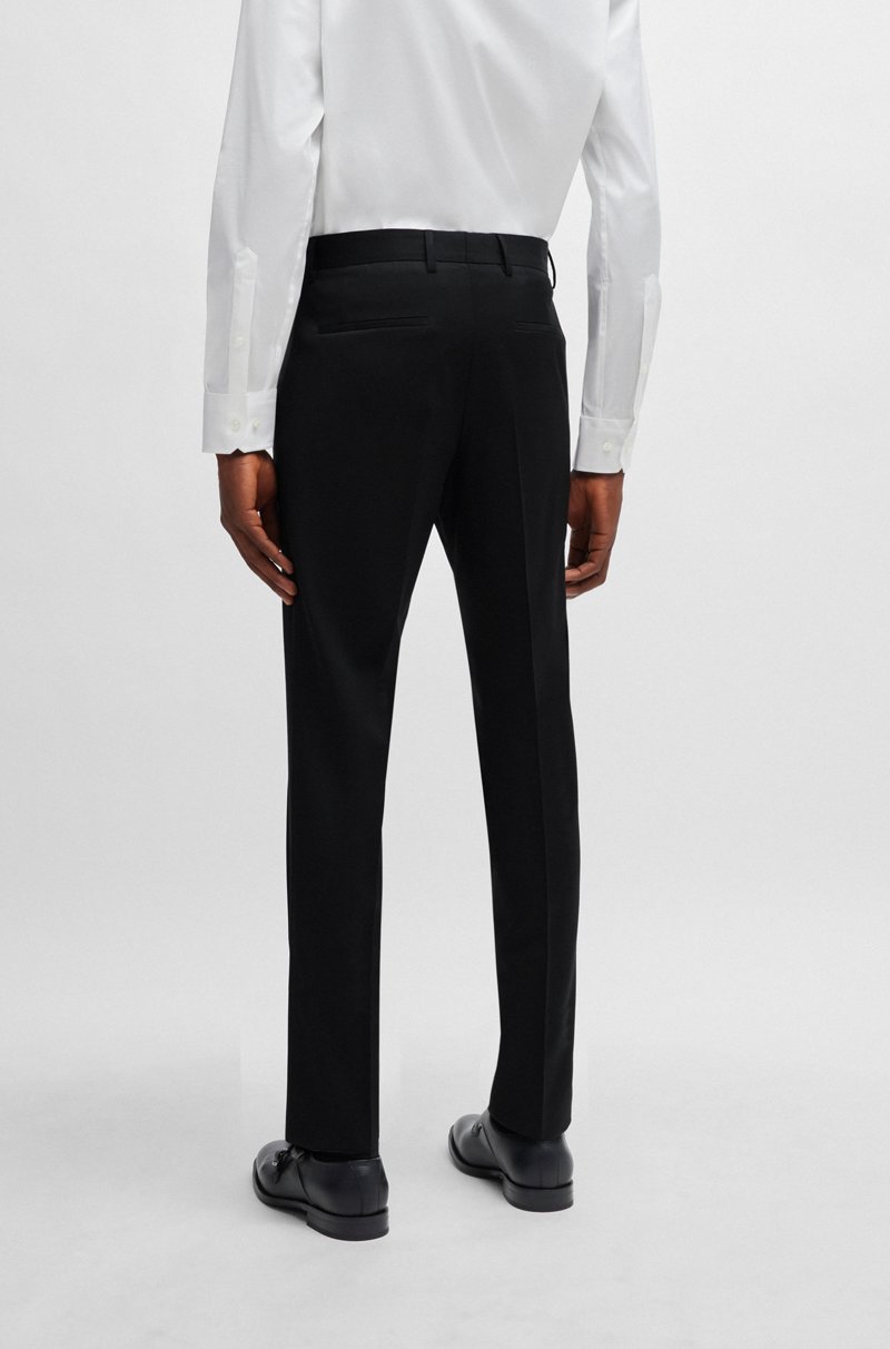 Hugo Boss Pantalones Slim Fit De Sarga De Lana Virgen