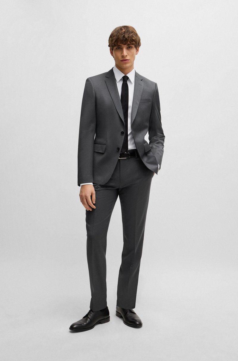 Hugo Boss Pantalones Slim Fit De Sarga De Lana Virgen
