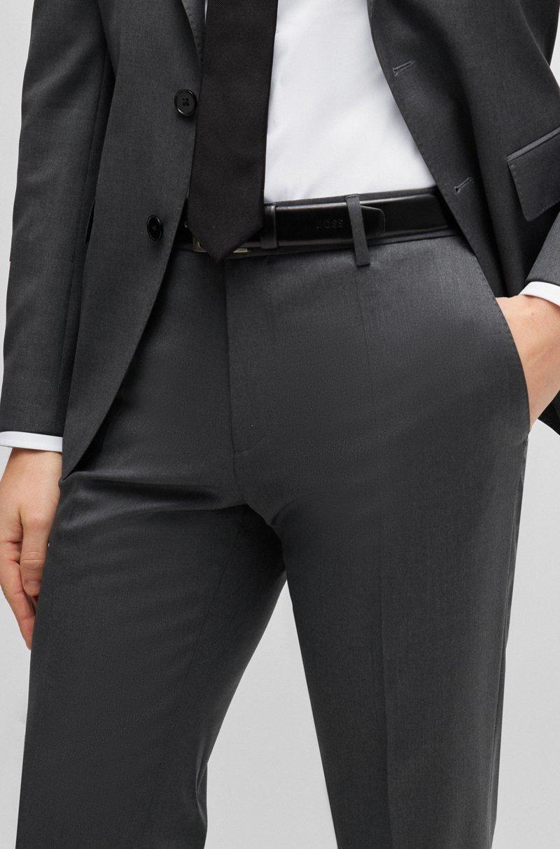 Hugo Boss Pantalones Slim Fit De Sarga De Lana Virgen