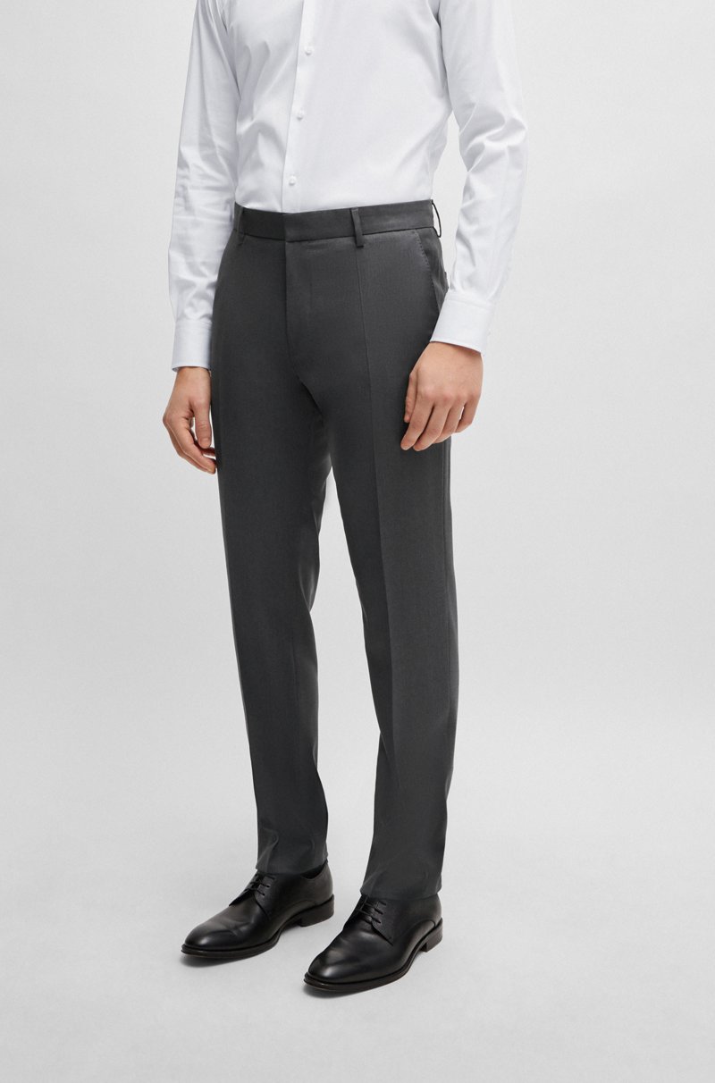 Hugo Boss Pantalones slim fit de sarga de lana virgen