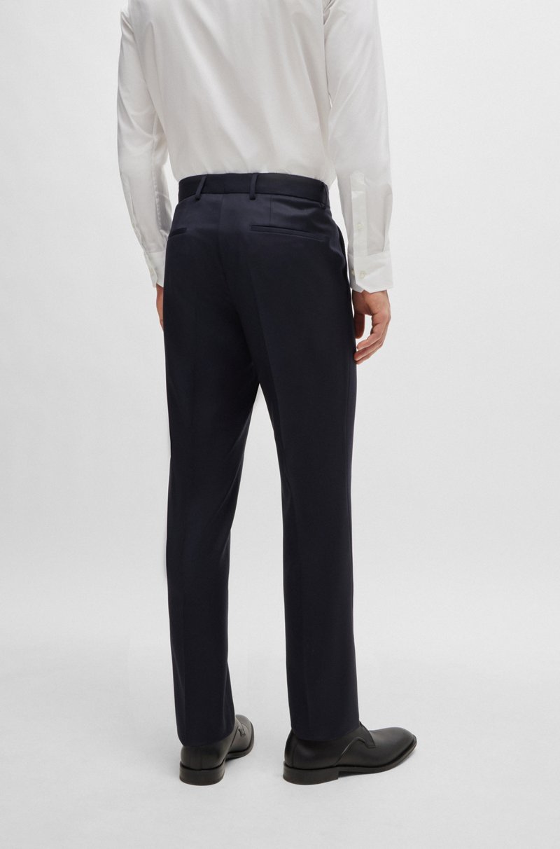 Hugo Boss Pantalones Slim Fit De Sarga De Lana Virgen