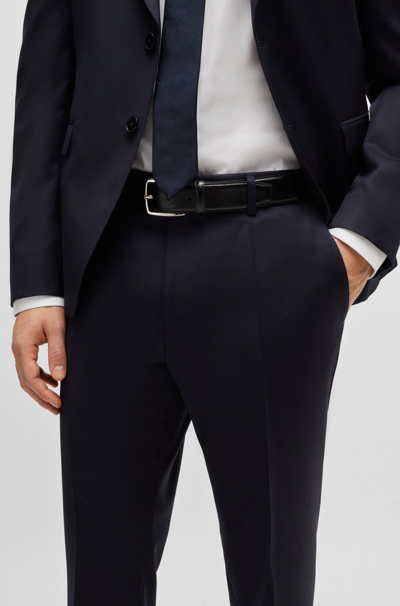 Hugo Boss Pantalones Slim Fit De Sarga De Lana Virgen