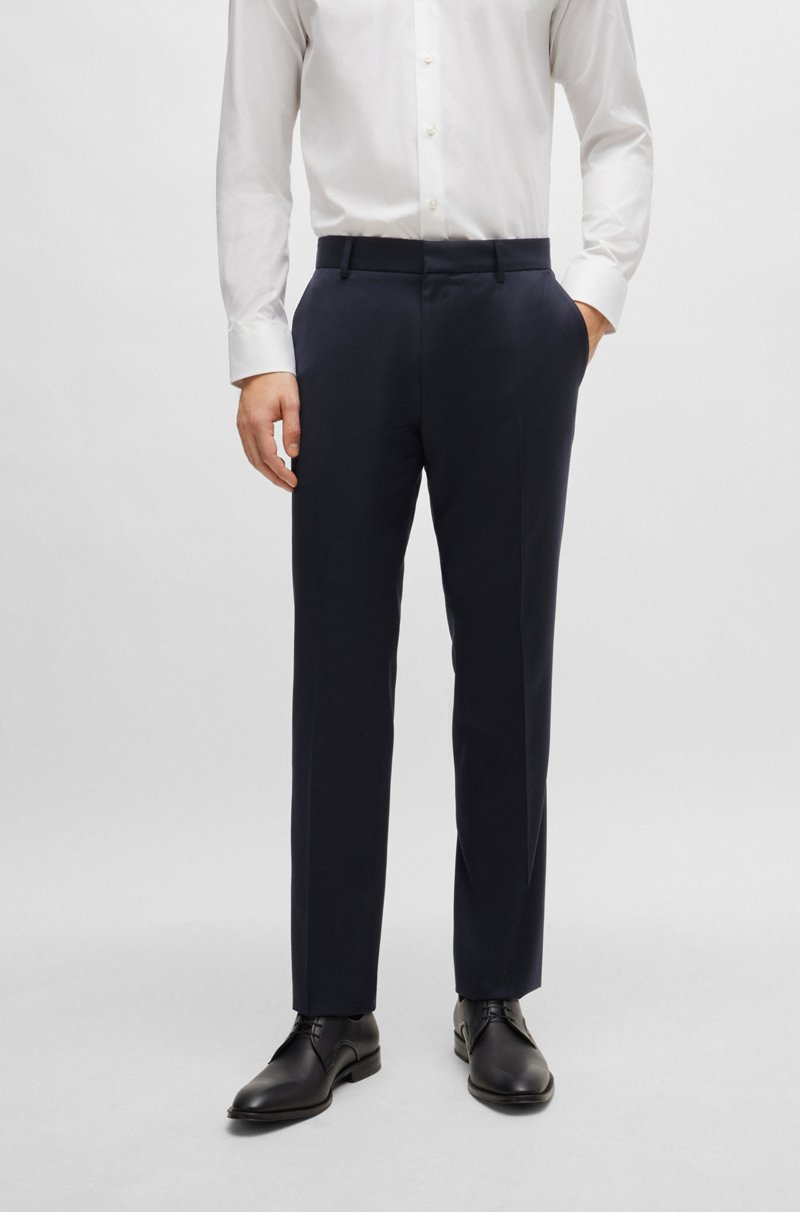 Hugo Boss Pantalones slim fit de sarga de lana virgen