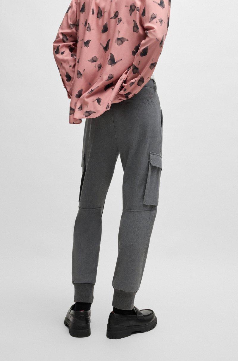 Hugo Boss Pantalones Slim Fit De Tejido De Gabardina Elástico