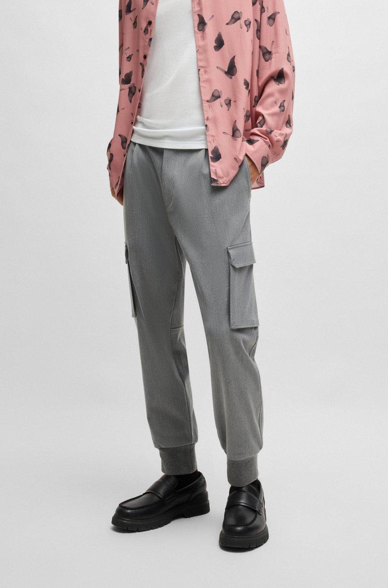 Hugo Boss Pantalones slim fit de tejido de gabardina elástico